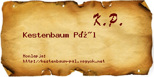 Kestenbaum Pál névjegykártya